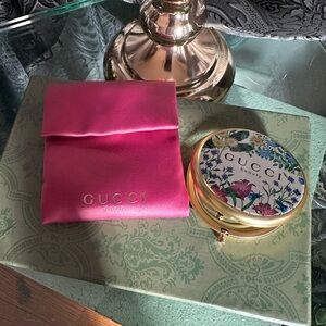 Gucci Floral Compact with Pink Satin Pouch